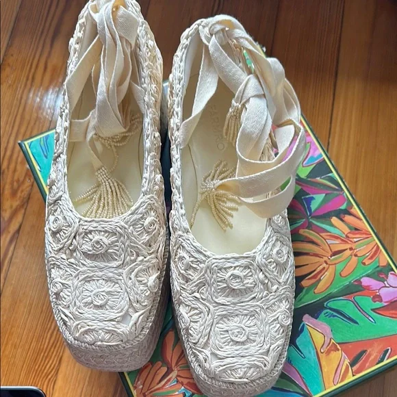 FARM Rio Natural Ballerina Espadrille Flatform Sandal size 7 - Picture 2 of 4